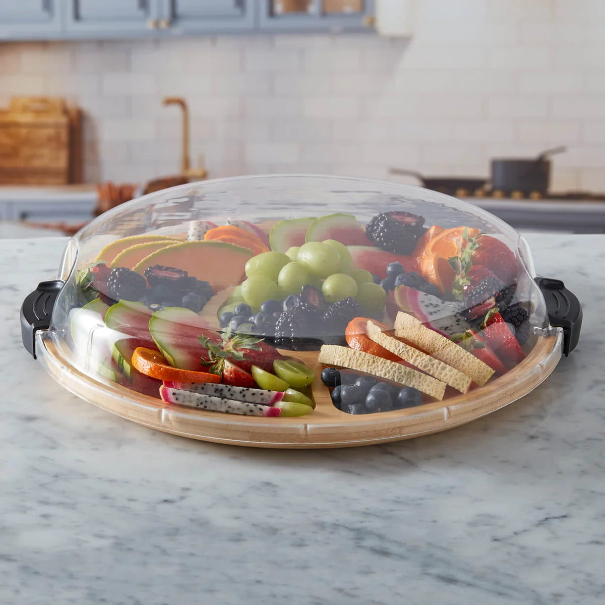 Farberware Build a Board - Round Divided Serving Board With Lid