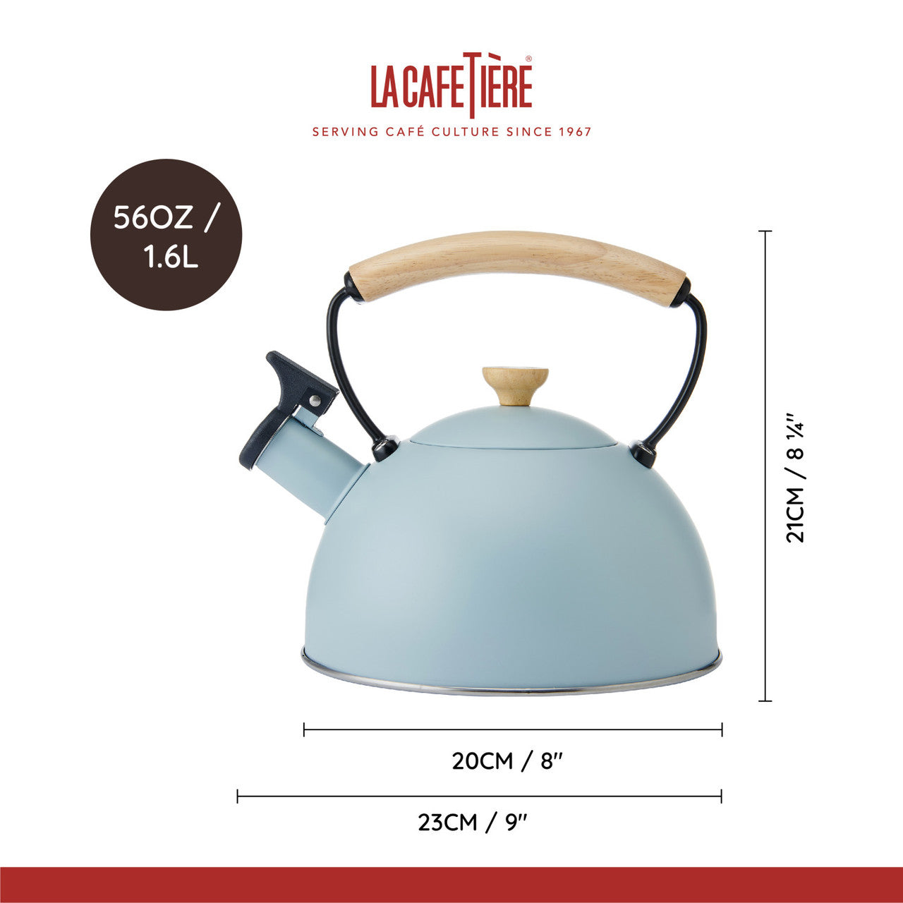 La Cafetière Whistling Kettle Sky Blue 1.6L