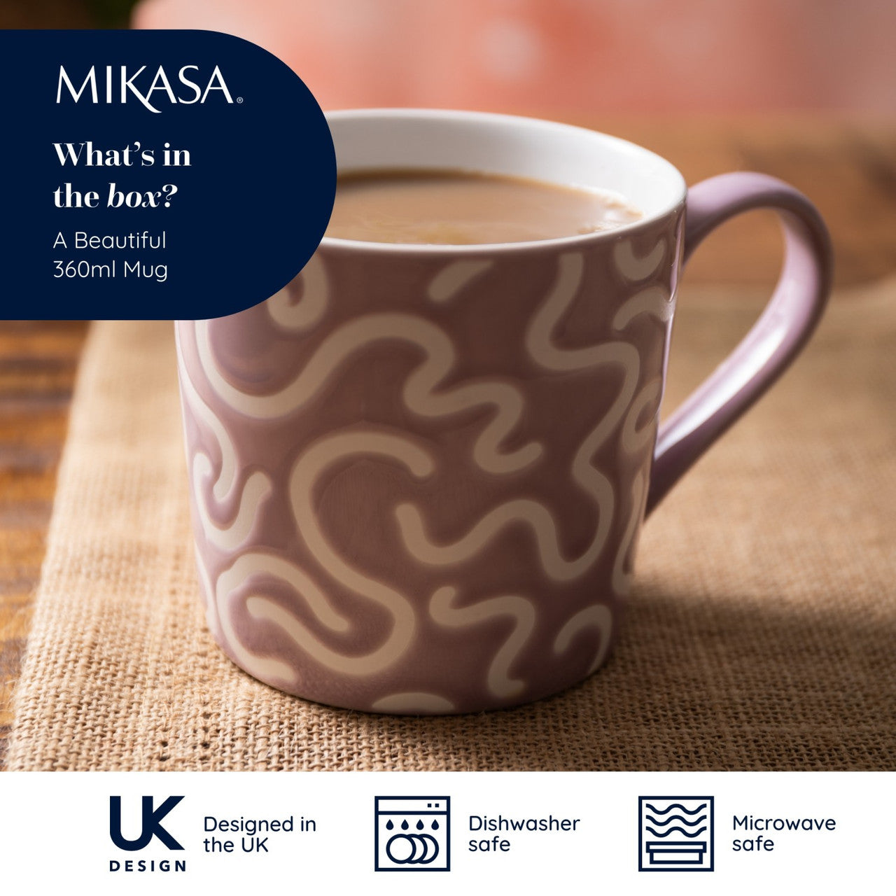 Mikasa Textured Purple Swirl Mug