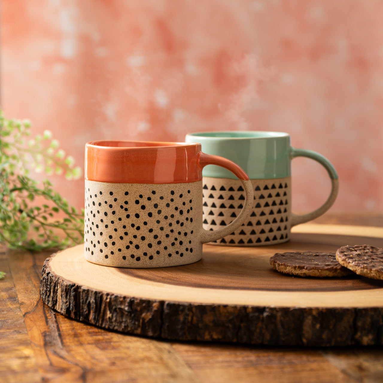 Mikasa Stoneware Orange Patterned Mug 390ml
