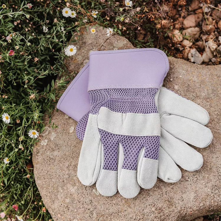 Ladies Purple Rigger Gardening Gloves Medium