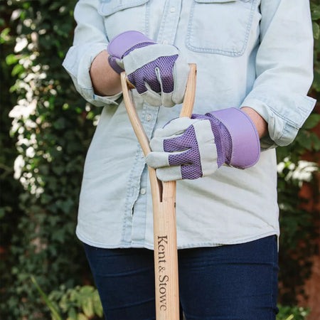 Ladies Purple Rigger Gardening Gloves Medium