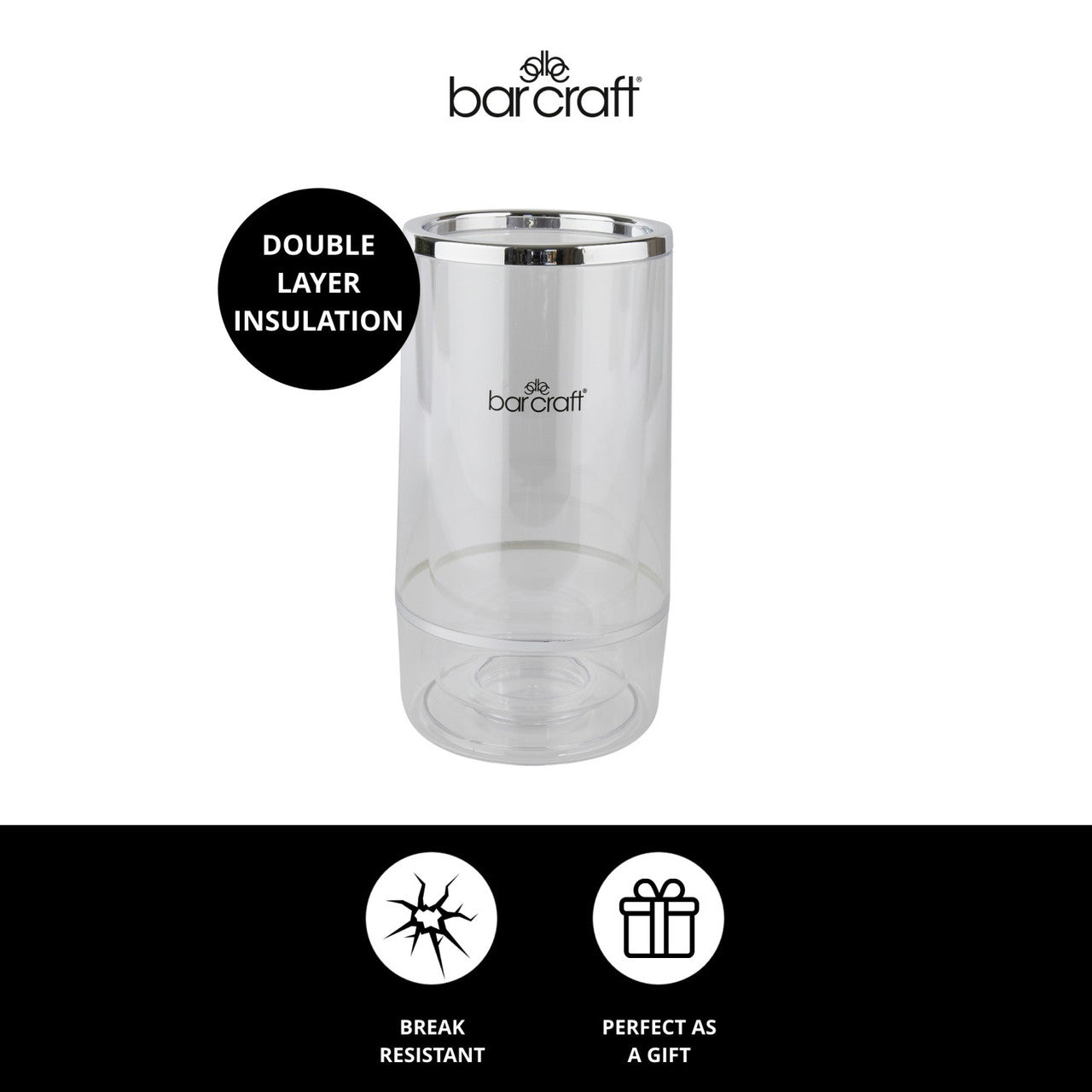 BarCraft Double Wall Wine Cooler Acrylic