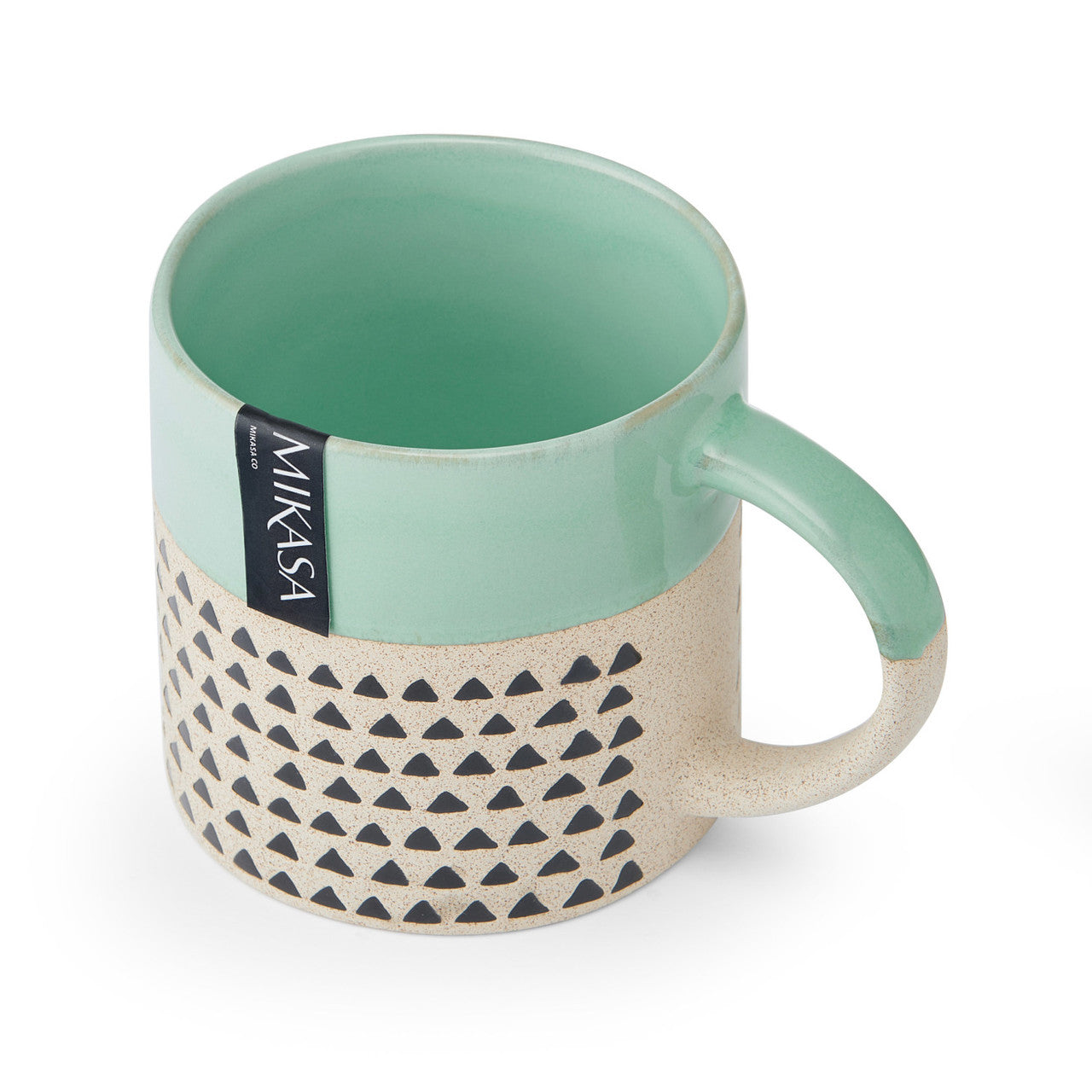Mikasa Stoneware Green Patterned Mug 390ml