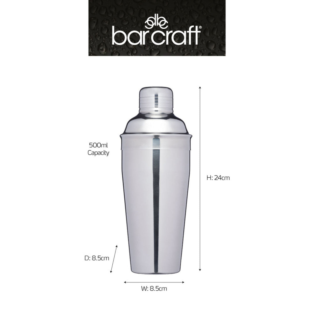 BarCraft Double Walled Cocktail Shaker