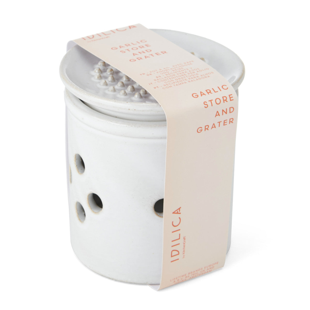 Idilica Garlic Storage with grater lid