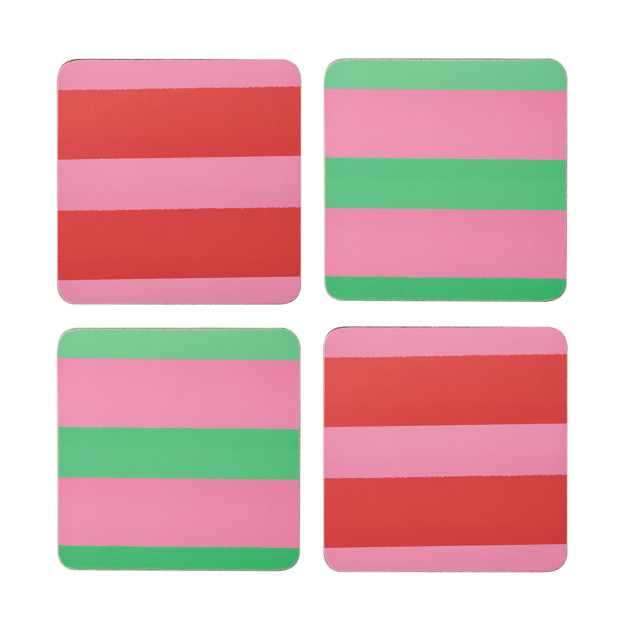 Creative Tops Pink & Green Stripe Coasters