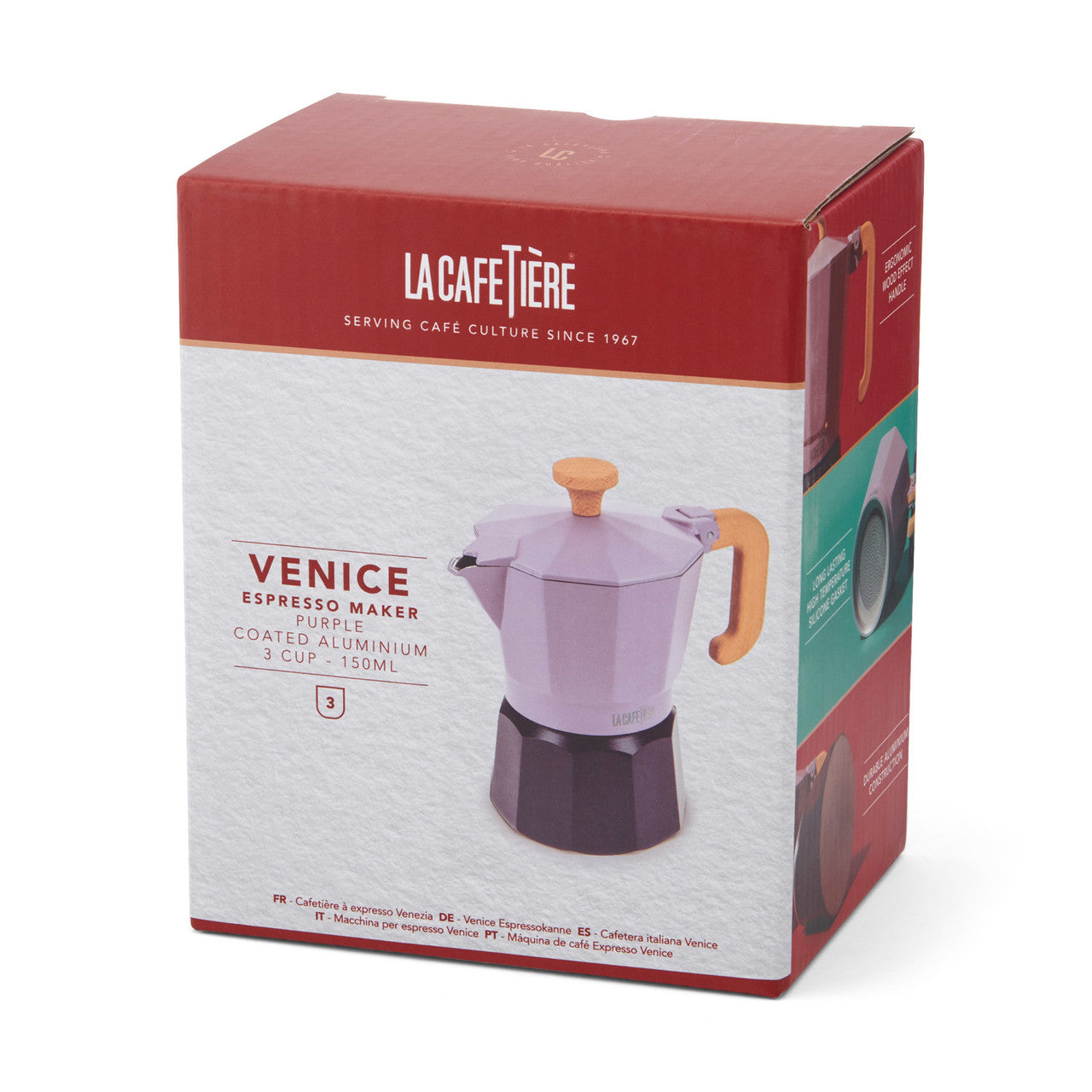 La Cafetière Venice 3 Cup Espresso Maker - Purple, Two Tone