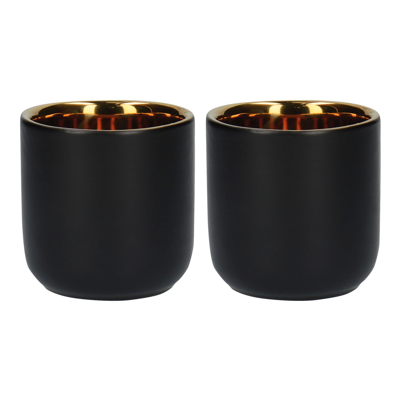 La Cafetière Double Insulated Espresso Cups, Black / Gold, 2-Cup Set