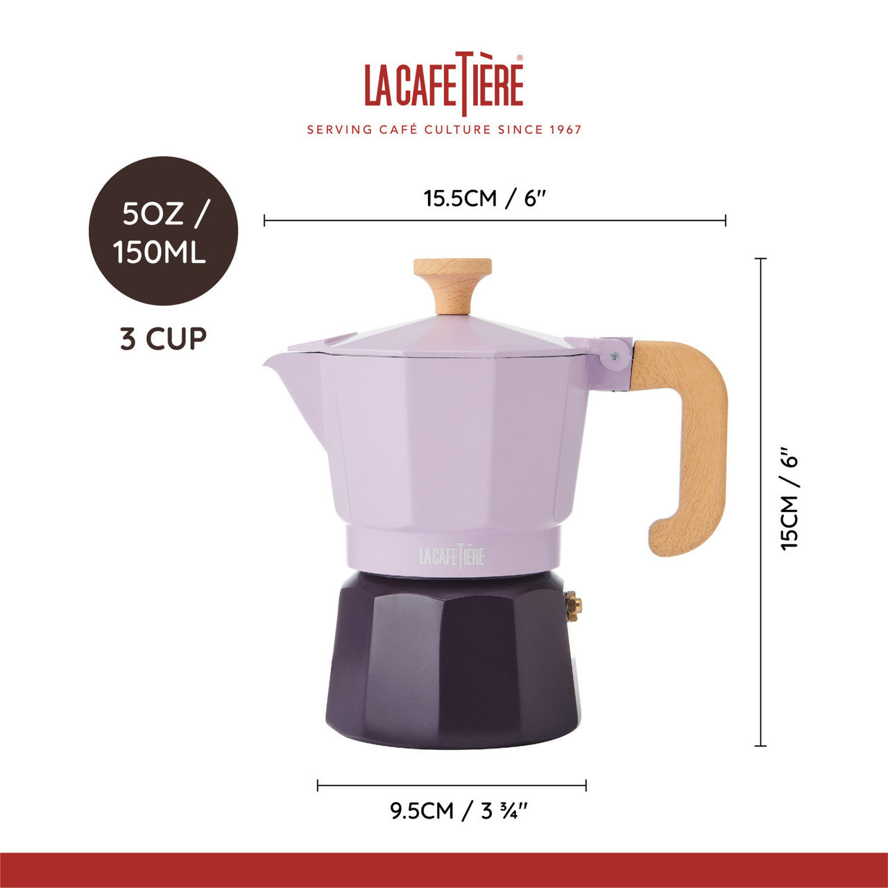 La Cafetière Venice 3 Cup Espresso Maker - Purple, Two Tone