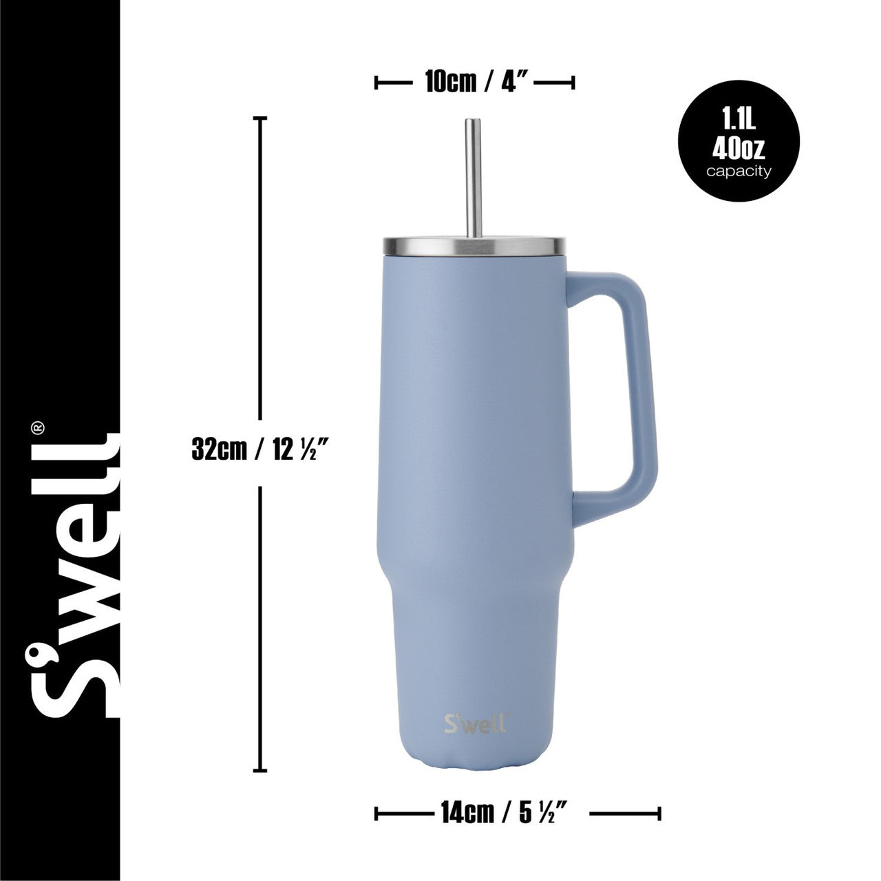 S'well Tumbler XL Hydrangea Blue Salt