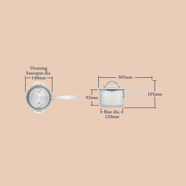 Stellar Profile 14cm Saucepan With Draining Lid