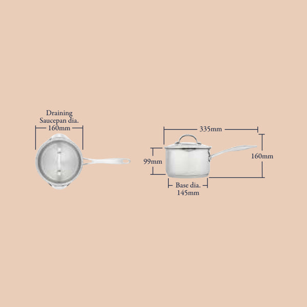 Stellar Profile 16cm Saucepan with Draining Lid