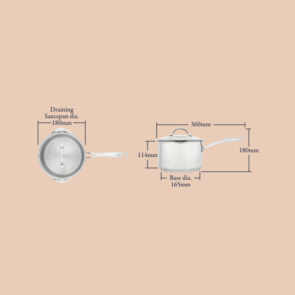 Stellar Profile 18cm Saucepan with Draining Lid