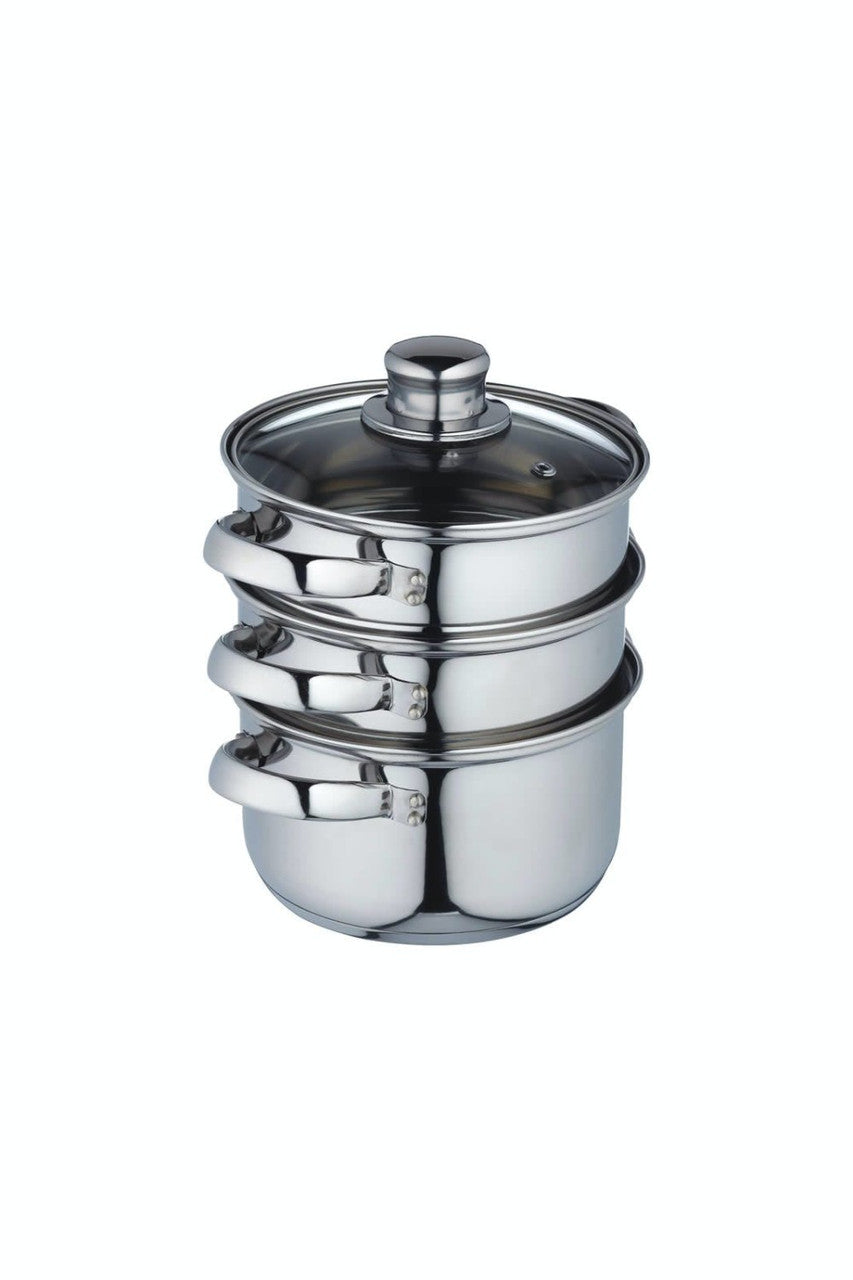 Stainless Steel Three Tier Steamer, 16cm