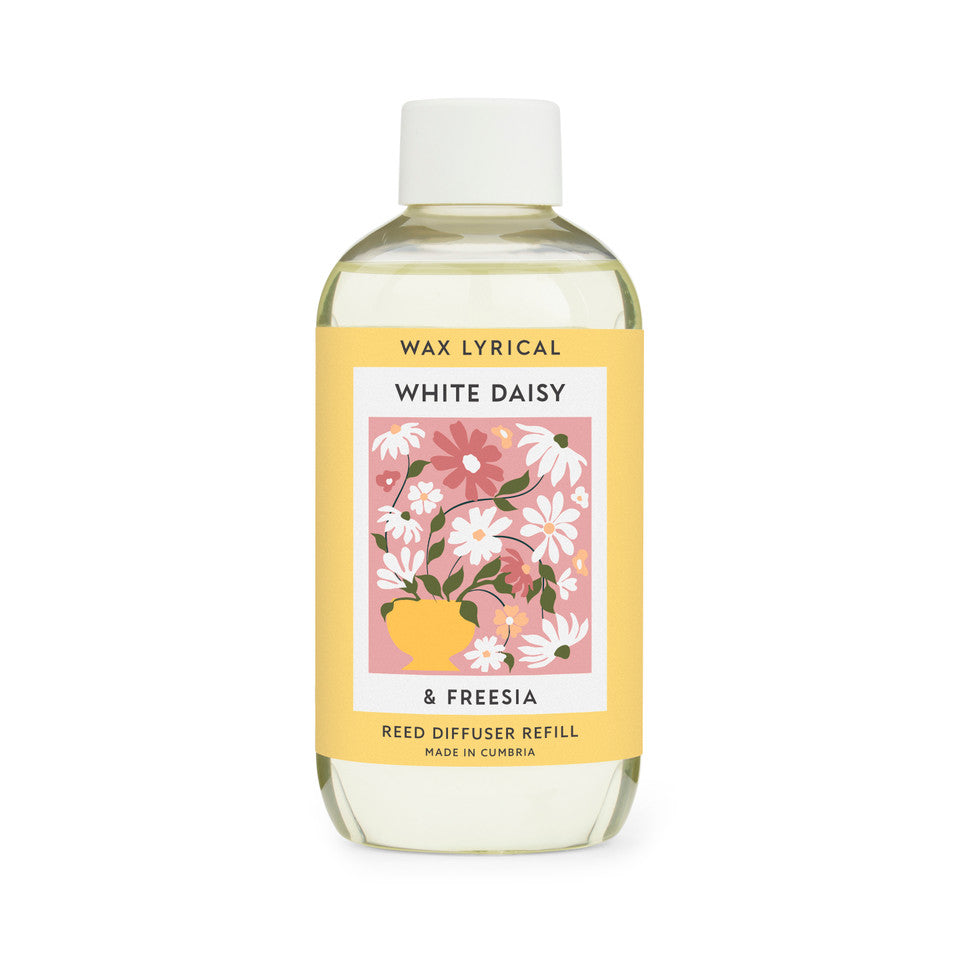 White Daisy & Freesia Scented Reed Diffuser Refill