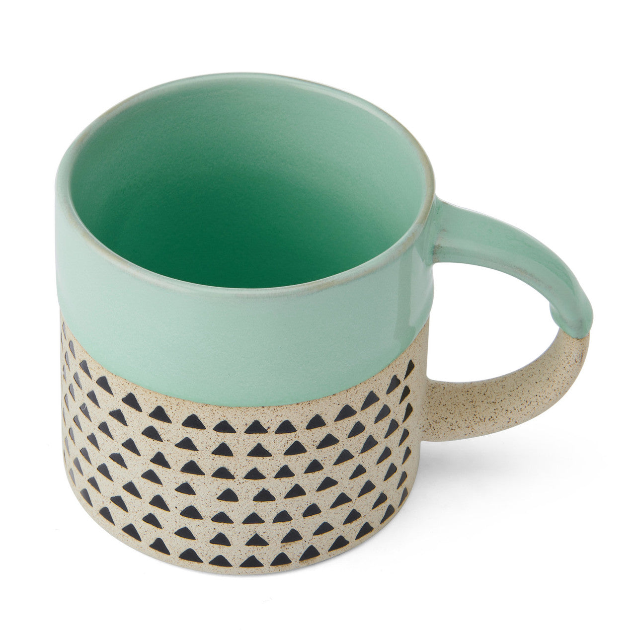 Mikasa Stoneware Green Patterned Mug 390ml