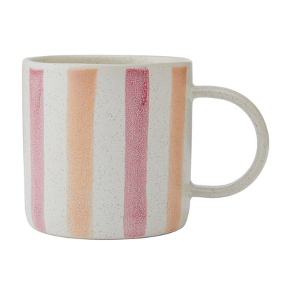 Mikasa Pink and Red Stripe Mug