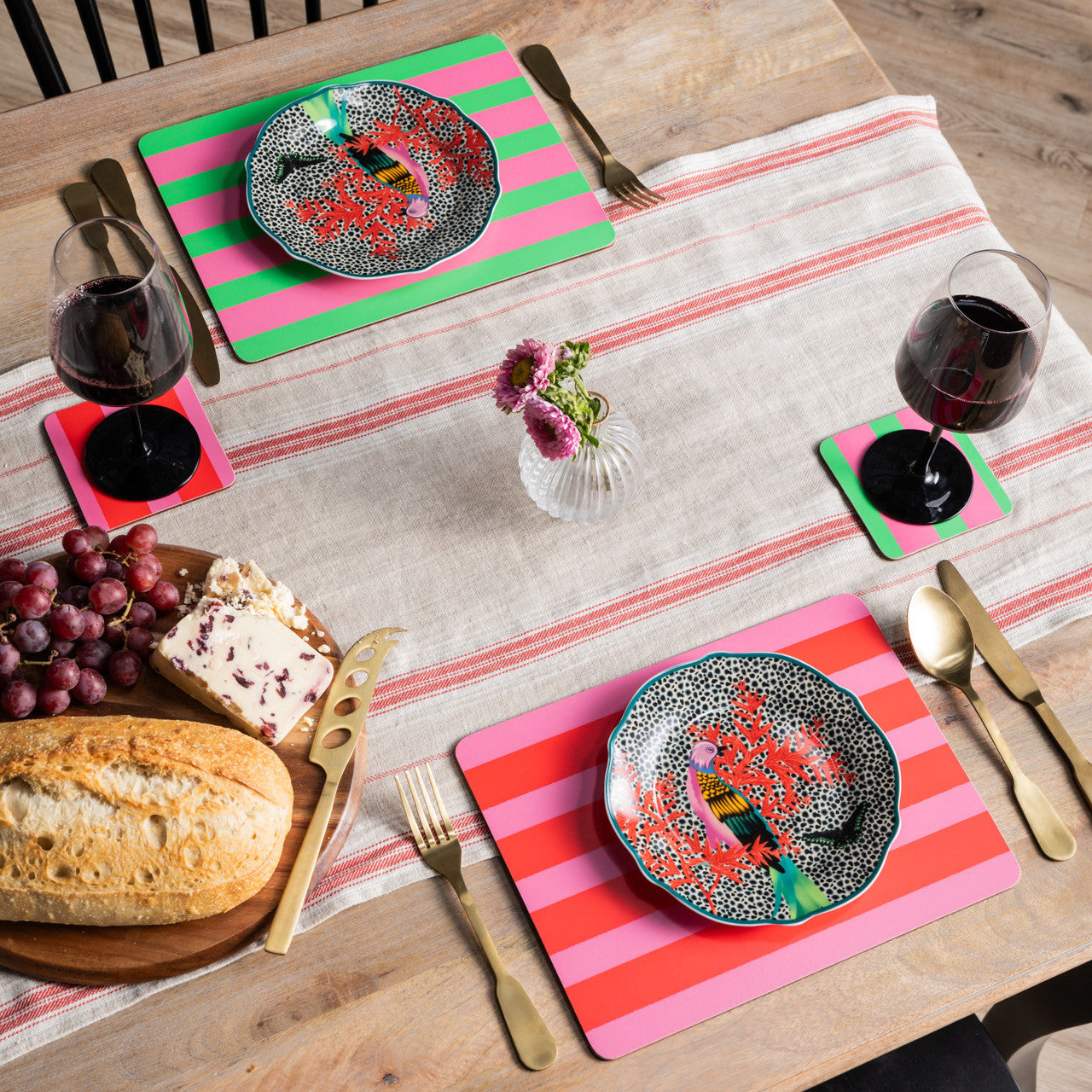 Creative Tops Pink & Green Stripe Placemats