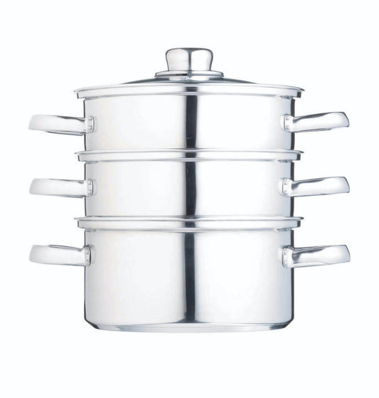 Stainless Steel Three Tier Steamer, 16cm