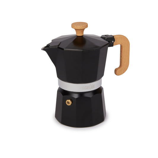 La Cafetière Venice Aluminium Espresso Maker, 3-Cup, Black