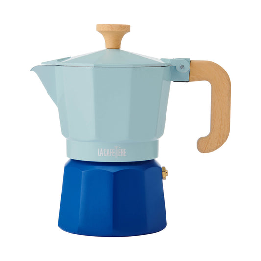La Cafetière Venice 3 Cup Espresso Maker - Sky Blue, Two Tone