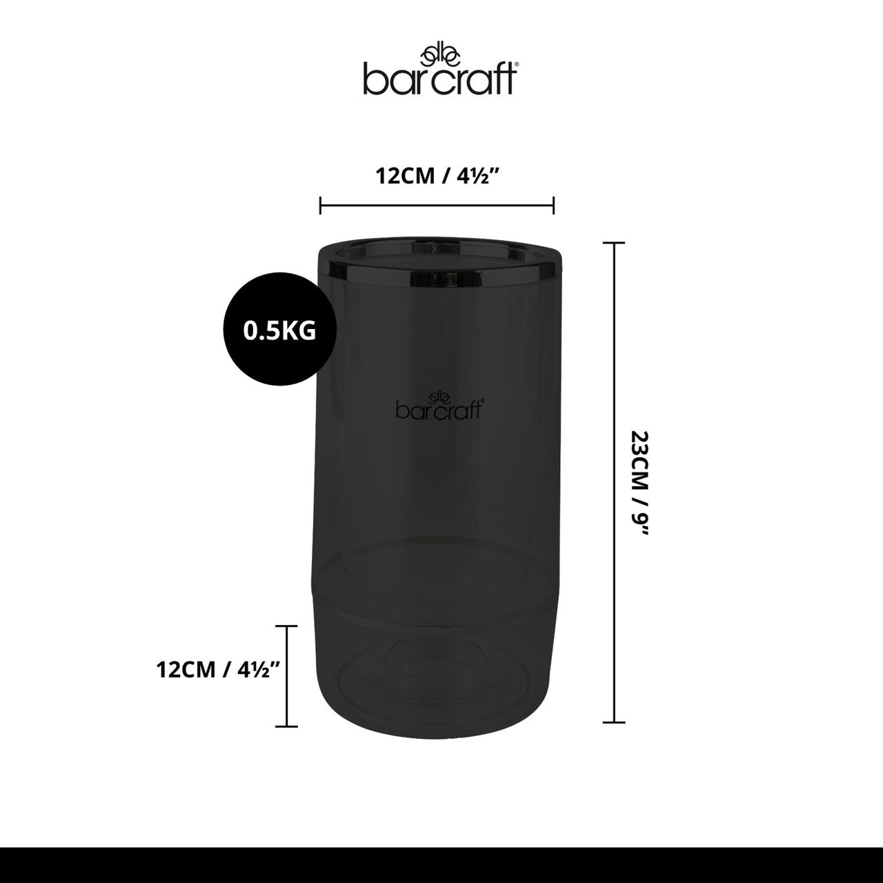 BarCraft Double Wall Wine Cooler Acrylic