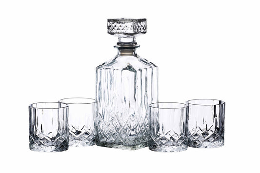 BarCraft Cut Glass Effect Decanter Set