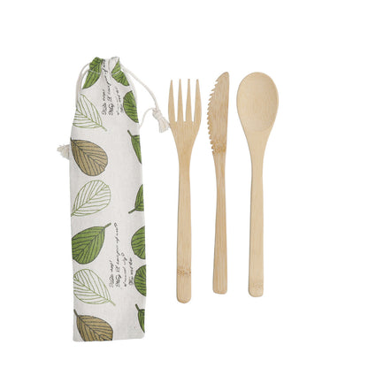 Bamboo Cutlery Set & Pouch