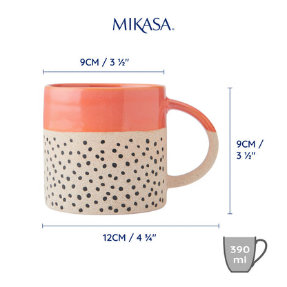 Mikasa Stoneware Orange Patterned Mug 390ml