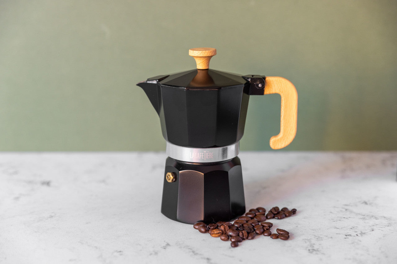 La Cafetière Venice Aluminium Espresso Maker, 3-Cup, Black