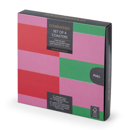 Creative Tops Pink & Green Stripe Coasters