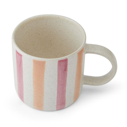 Mikasa Pink and Red Stripe Mug