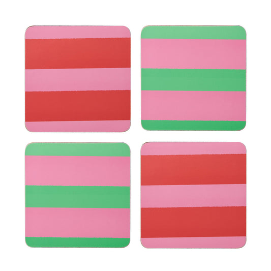 Creative Tops Pink & Green Stripe Coasters