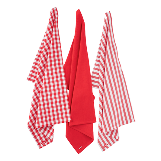 Judge Textiles Tea Towel 3 Pack Red