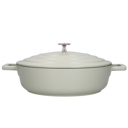 MasterClass Cast Aluminium Shallow Casserole Dish, 4L, Mint Green