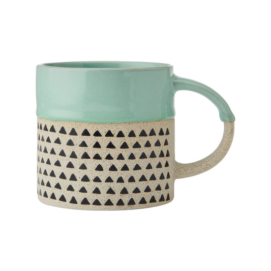 Mikasa Stoneware Green Patterned Mug 390ml