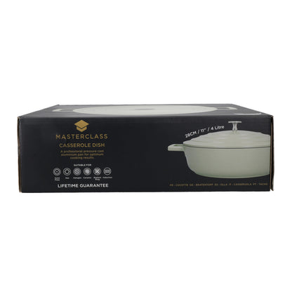 MasterClass Cast Aluminium Shallow Casserole Dish, 4L, Mint Green