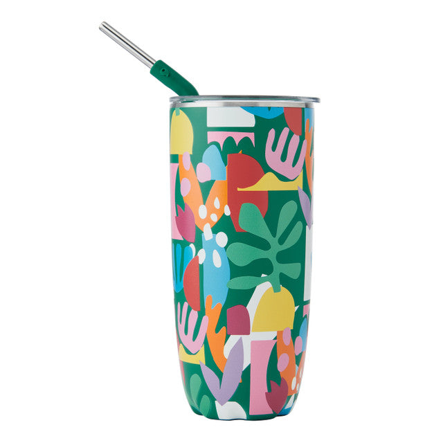 S'well Tumbler With Straw - Paper Cutouts Design