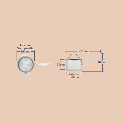 Stellar Profile 14cm Saucepan With Draining Lid