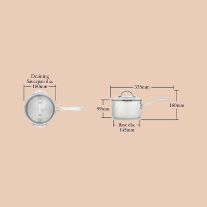 Stellar Profile 16cm Saucepan with Draining Lid