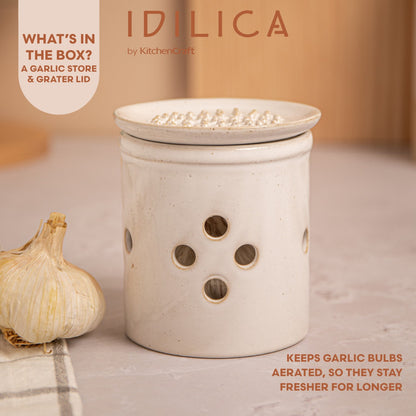 Idilica Garlic Storage with grater lid
