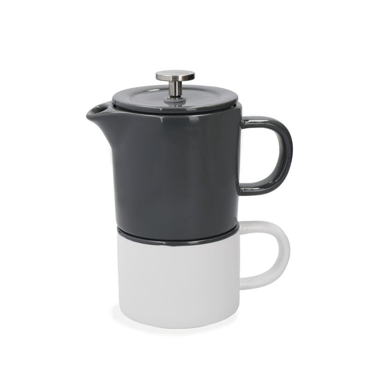 La Cafetière Barcelona Coffee For One Set, Cafetiere and Mug, Cool Grey