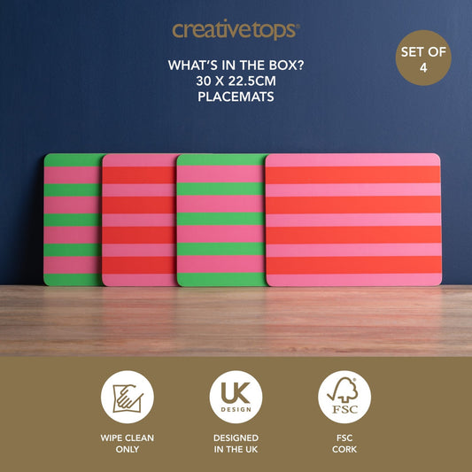 Creative Tops Pink & Green Stripe Placemats