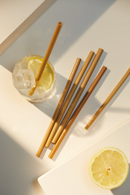 NE BAMBOO STRAW SET WITH CLEANERS 10PC