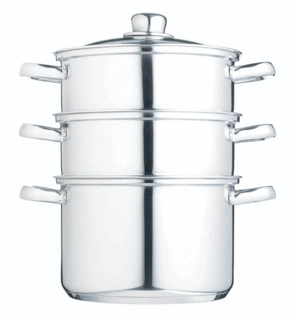 Stainless Steel Three Tier Steamer, 20cm