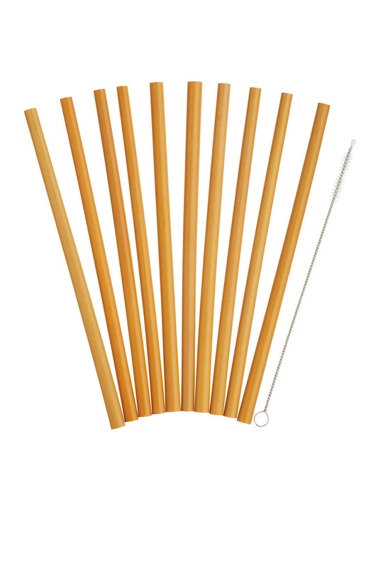 NE BAMBOO STRAW SET WITH CLEANERS 10PC
